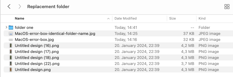 cartella di sostituzione macOS