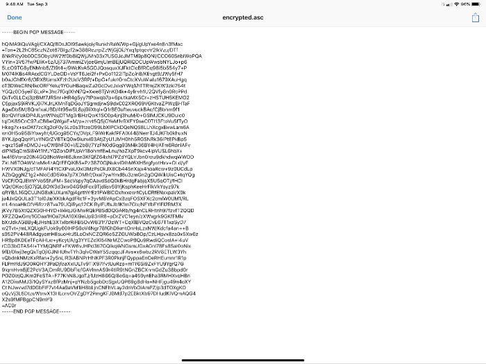 iPGMail Encrypted Text