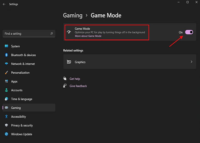 Ottimizza Windows 11 Abilita Modalità Gioco