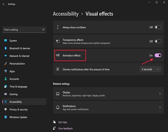 Ottimizza Windows 11 Disabilita Effetti di Animazione