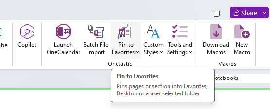 OneTastic Addin für OneNote