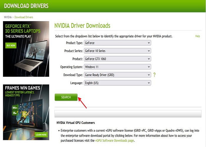 Ottimizza Windows 11 Cerca Driver Grafico