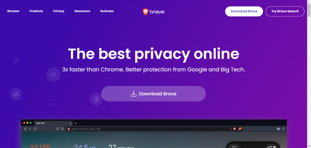 интерфейс пользователя brave