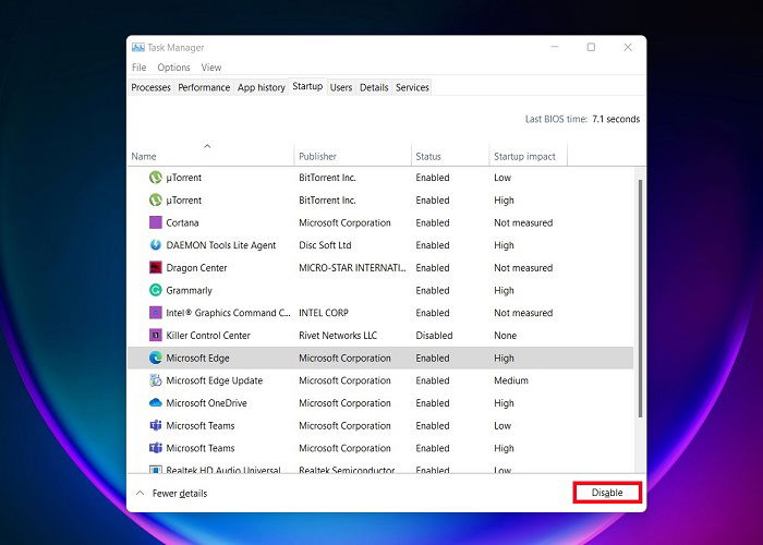 Ottimizza Windows 11 Disabilita App di Avvio