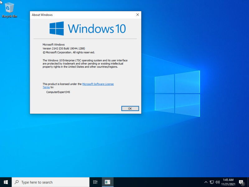 Windows 10 LTSC Versionsinformationen in Windows 10
