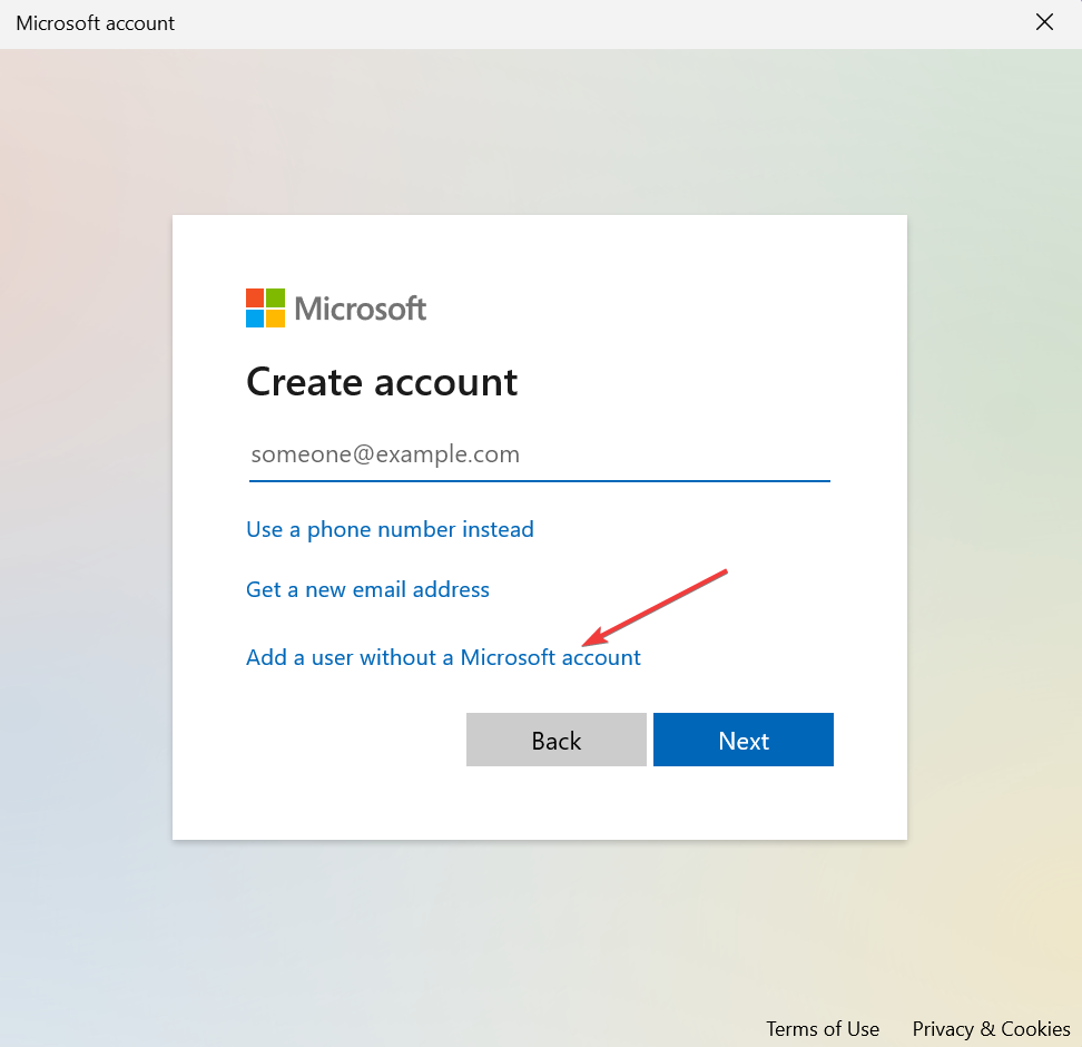 add account to fix opera gx installer not working