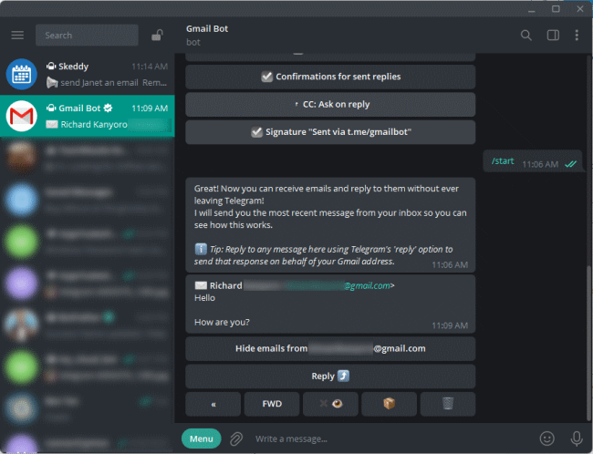Usando Telegram Per Email 5