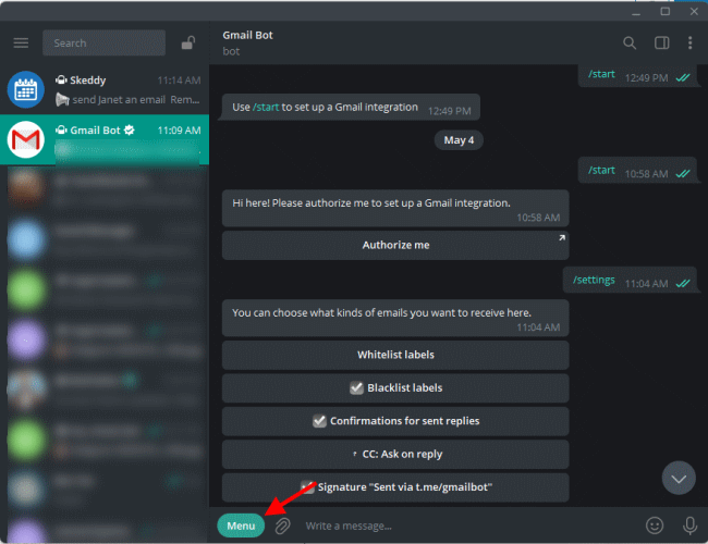 Usando Telegram Per Email 4