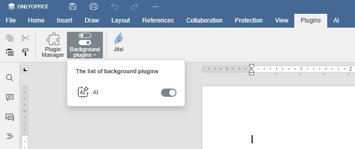 Aktivieren des KI-Plugins.