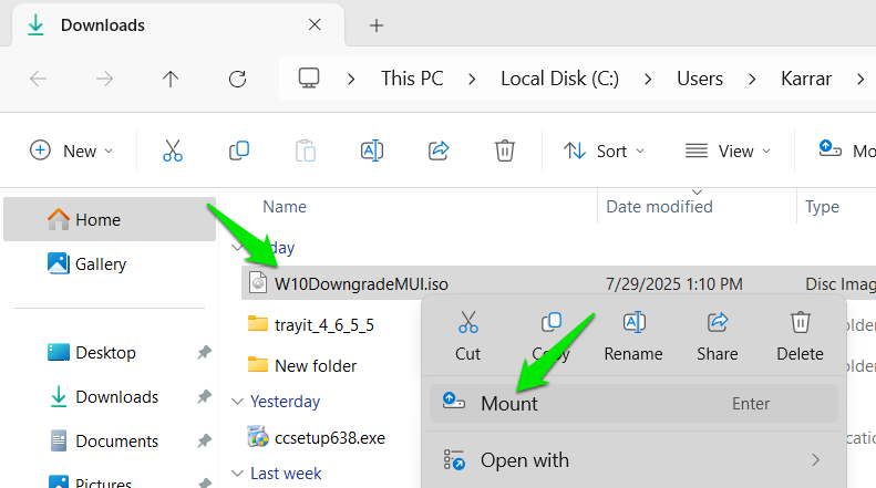Einbinden der ISO von Windows 10