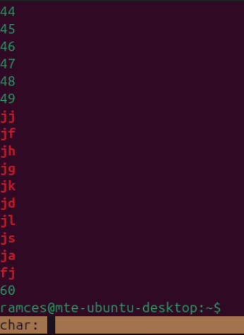 Un terminal montrant les indices de mots-clés dans Tmux-jump.