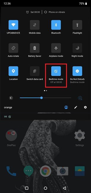 Attivare la modalità Notte su Android Interruttore Impostazioni rapide