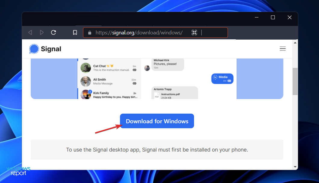 come accedere a signal su pc