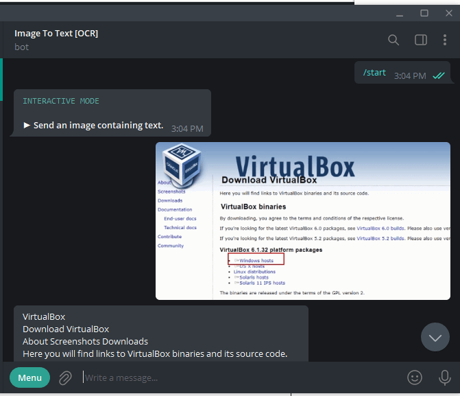 Usando Telegram Ocr2 2