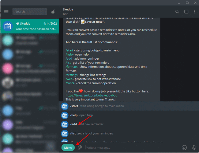 Usando Telegram Per Impostare Promemoria 5 1