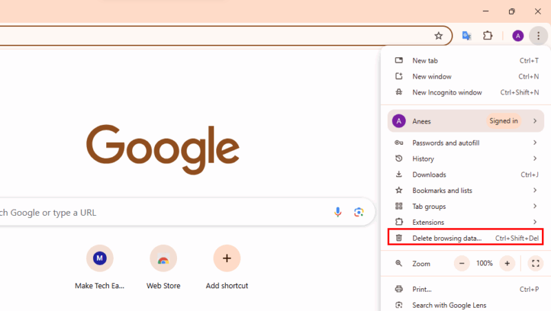 Browserdaten löschen