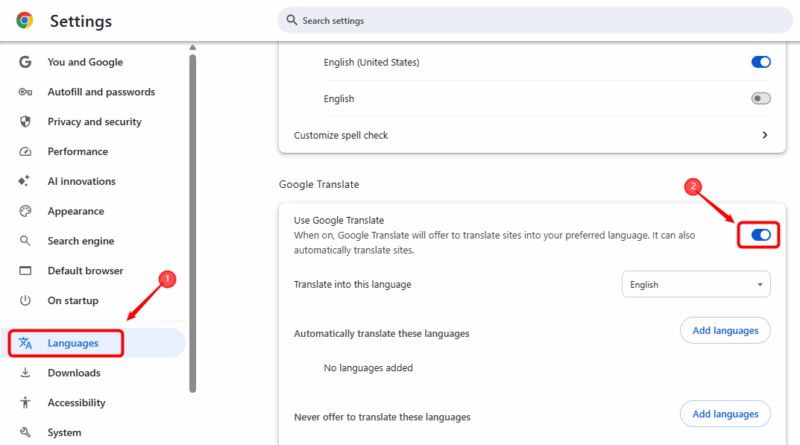 Aktivieren Sie die Chrome-Übersetzung