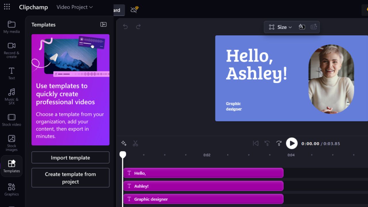 Plantillas de Video de Clipchamp para el Trabajo