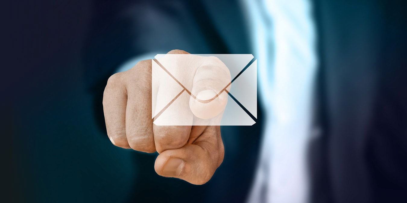 Finger on an email