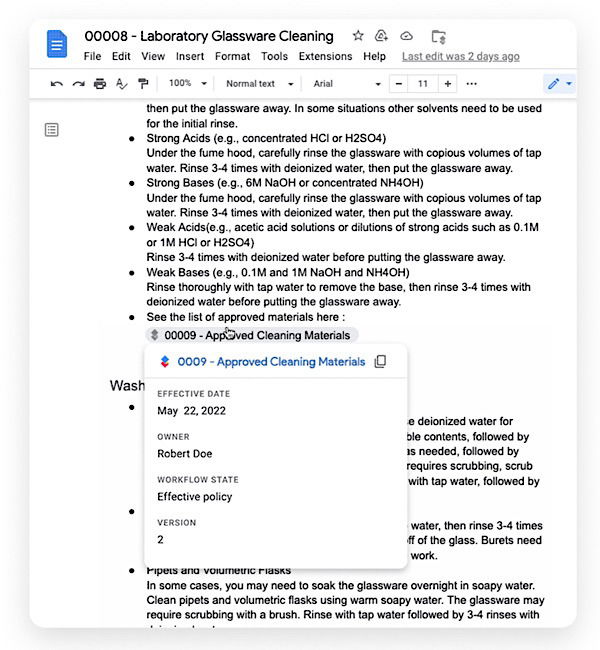 Google Docs Drittanbieter-Smart-Chips Bearbeitung