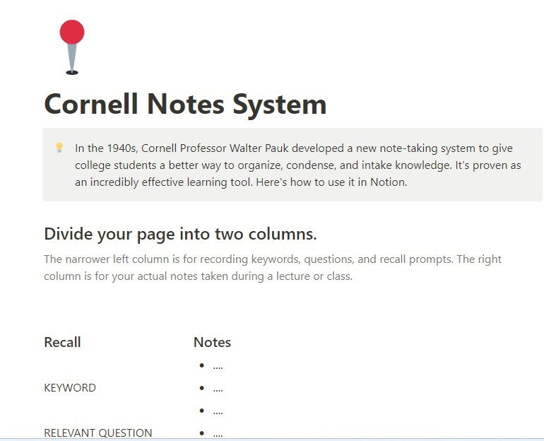 Mejores Plantillas Gratuitas de Notion Para Estudiantes Cornell