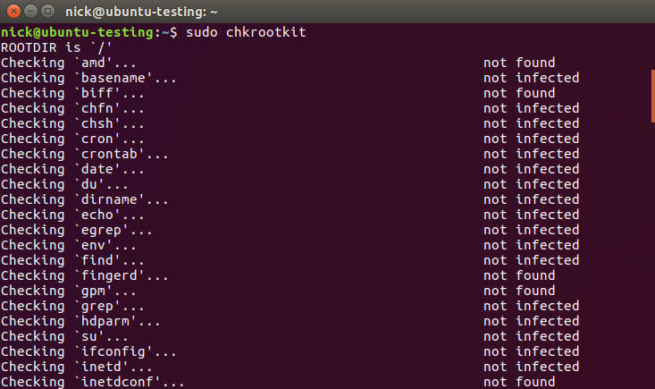 Chkrootkit unter Linux