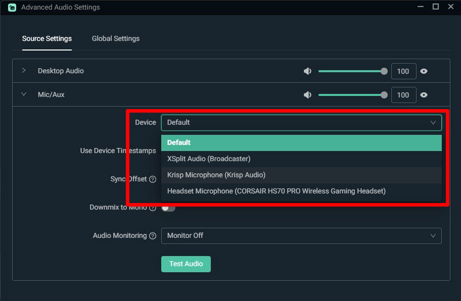 Krisp Streamlabs Mic Device
