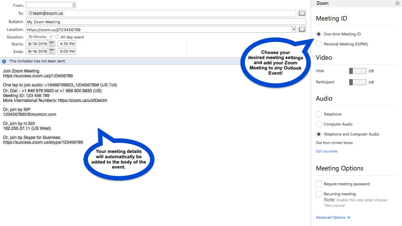 Zoom for Outlook - migliori componenti aggiuntivi di Office