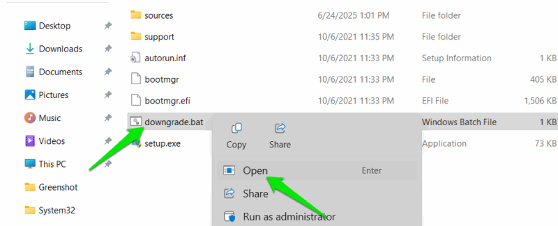 Öffnen der Bat-Datei in Windows