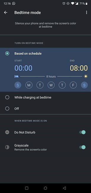 Attivare la modalità Notte su Android Programma di sonno