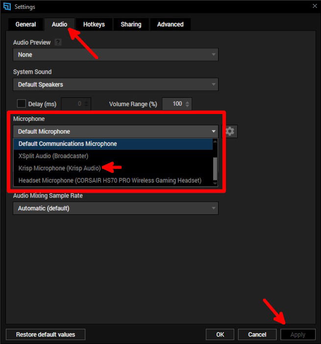 Krisp Xsplit Tools Audio